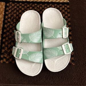 GDEFY Orthotic Adjustable Recovery Slide Sandals UpBov Green Multi - Medium